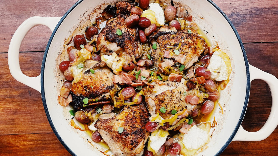 Chicken Bacon and Brie Tray Bake