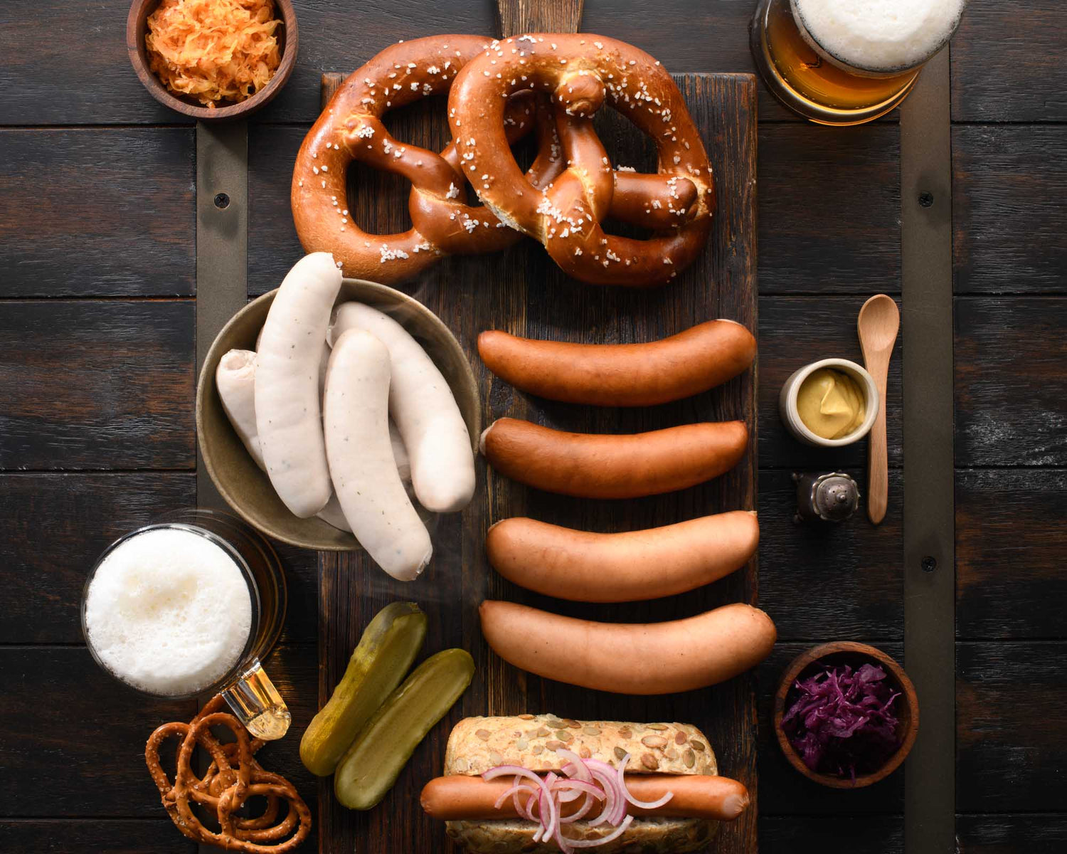 Gotzinger Smallgoods Continental Sausages with Pretzels and Sauerkraut