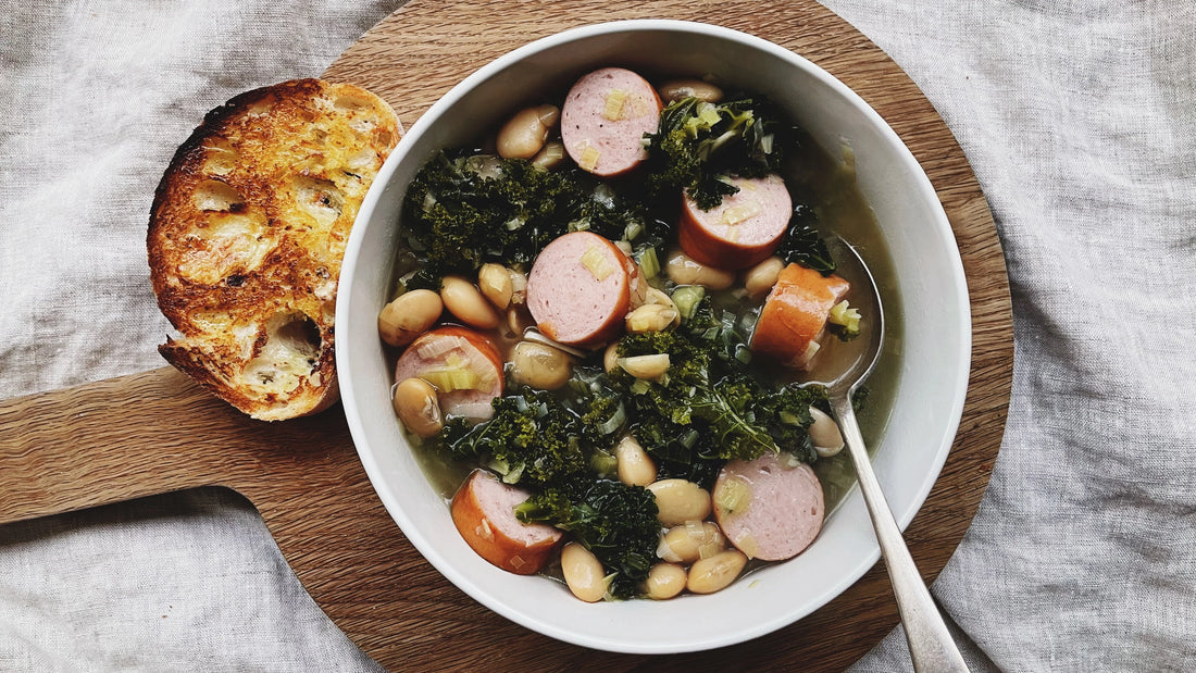 Rookworst Bean and Kale Soup