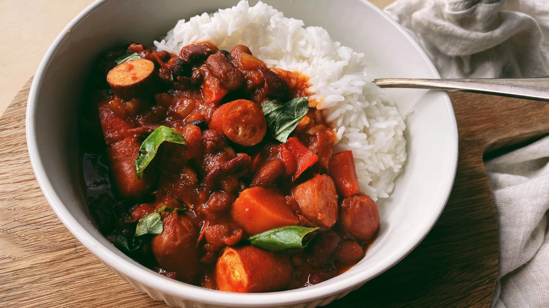 Slow Cooked Beans with Cheese Kransky