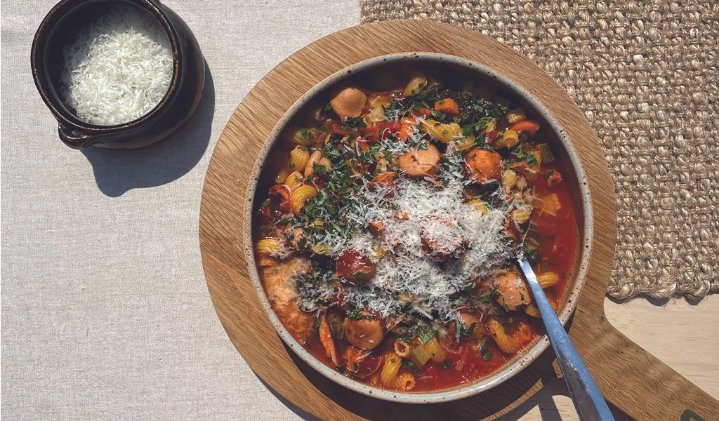 Minestrone Soup with Continental Franks