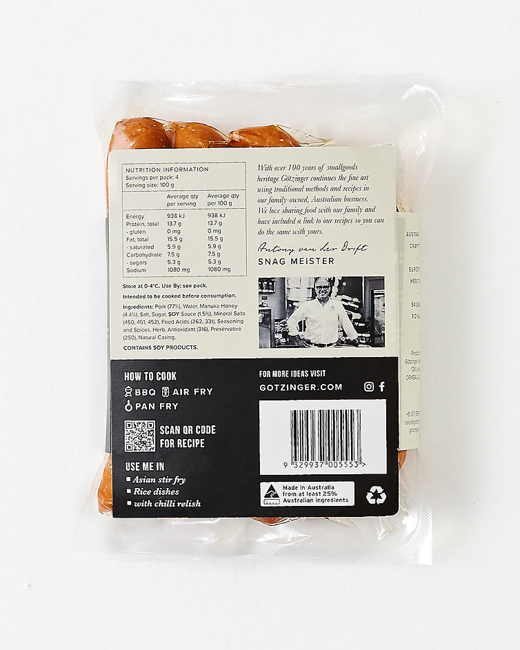 Manuka Honeywurst