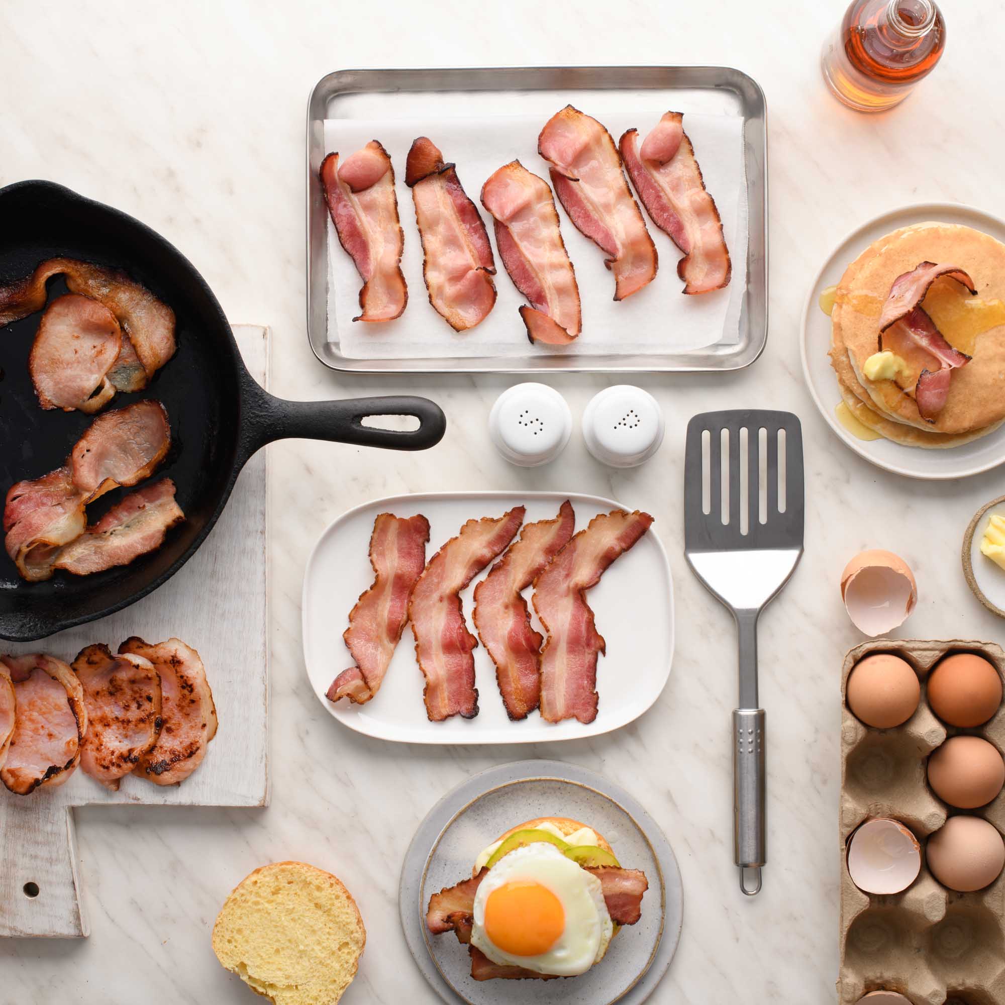 Gotzinger Smallgoods Bacon for Breakfast with Eggs and Pancakes