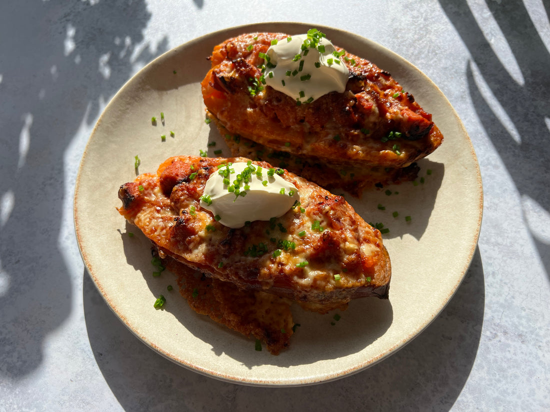 Loaded Smoky Texas Sweet Potatoes