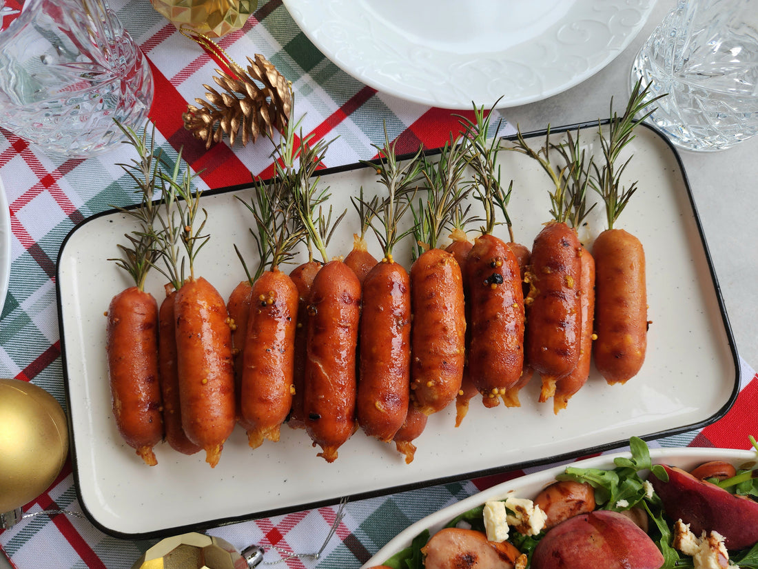 Mustard and Maple Glazed Cheese Kransky Chipolatas by @feeding_five_frugally