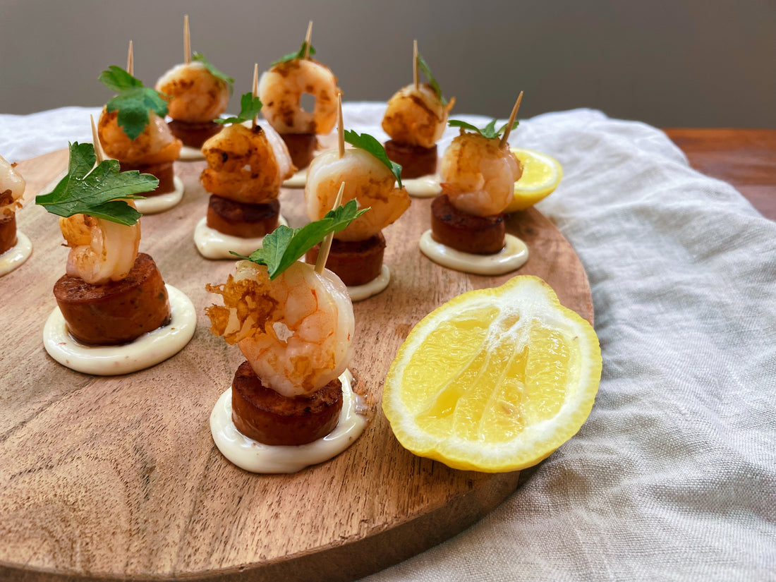 Prawn and Chorizo Canapé – Gotzinger Smallgoods