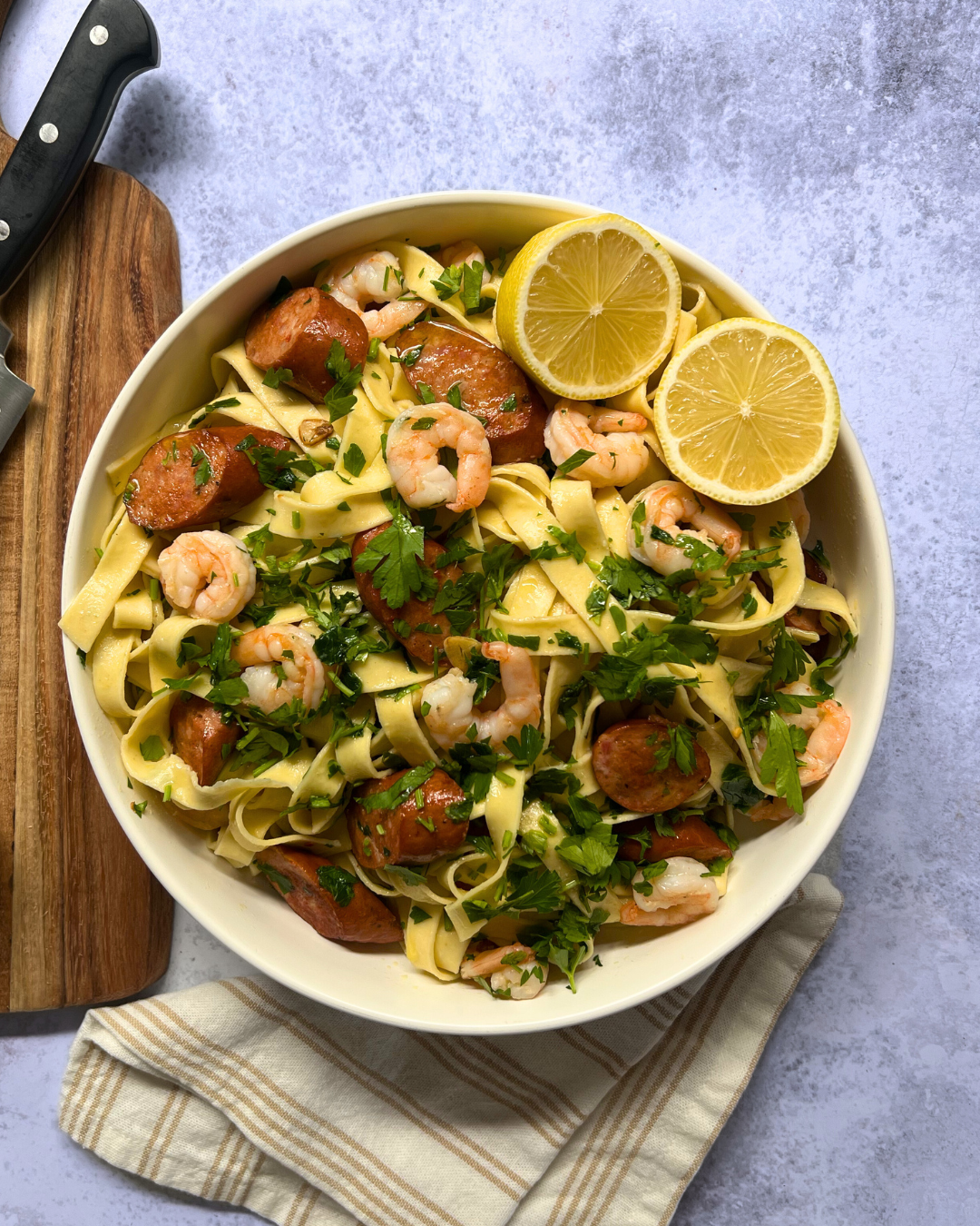 Prawn and Pepperoni Kabana Pasta