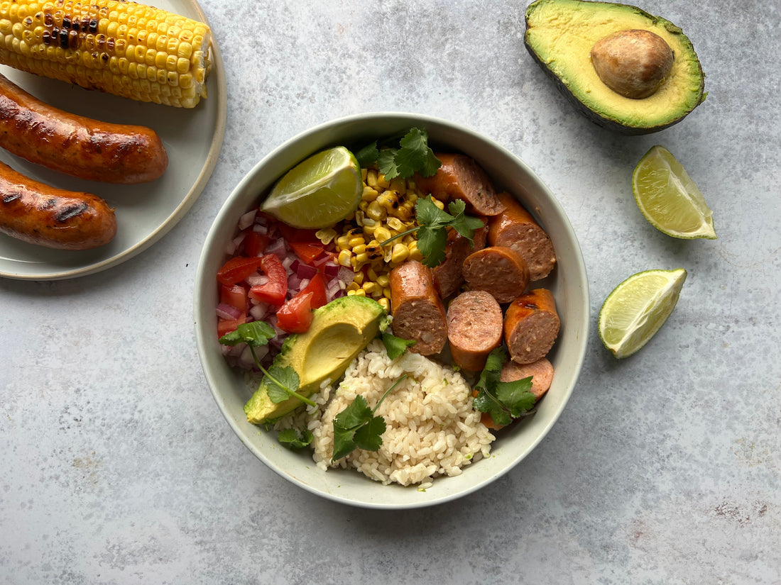 Tex Mex Brat Burrito Bowl