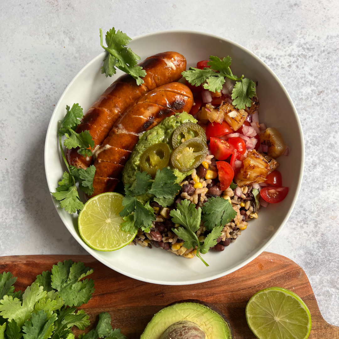 Jalapeño and Cheese Brat Burrito Bowl